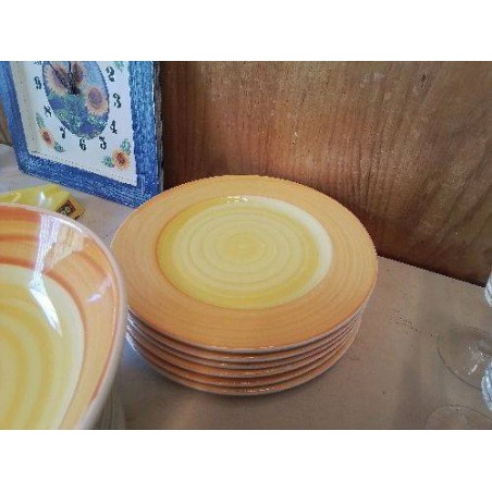 LOT DE 5 ASSIETTES PLATES ORANGE 