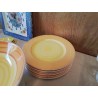 LOT DE 5 ASSIETTES PLATES ORANGE 