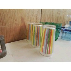 LOT DE 3 VERRES À JUS COLORÉ 