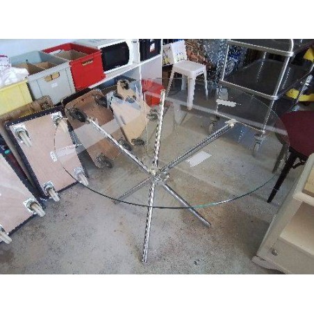 TABLE RONDE PLATEAU EN VERRE 