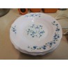 LOT DE 5 ASSIETTES BLEU MOTIF FLORAL 