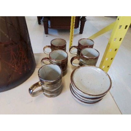 LOT DE 5 PETITES TASSES EN GRÈS 