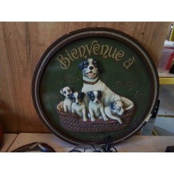 GRAND CADRE DECORATIF CHIENS