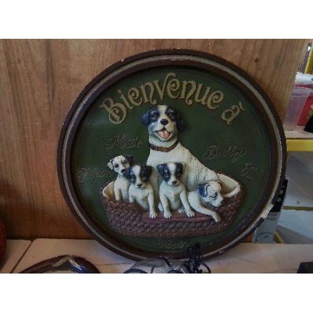 GRAND CADRE DECORATIF CHIENS