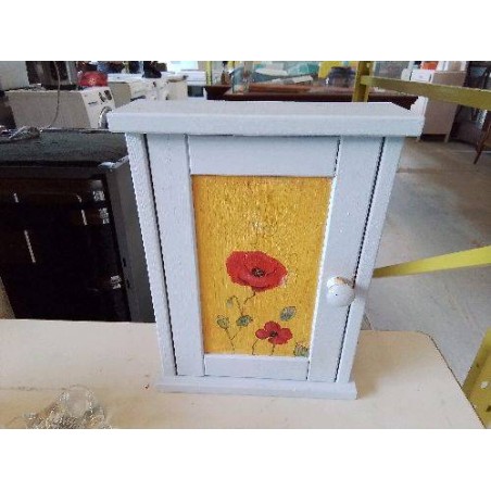 PORTE CLÉ GRIS MOTIF FLORAL 