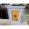 PORTE CLÉ GRIS MOTIF FLORAL 