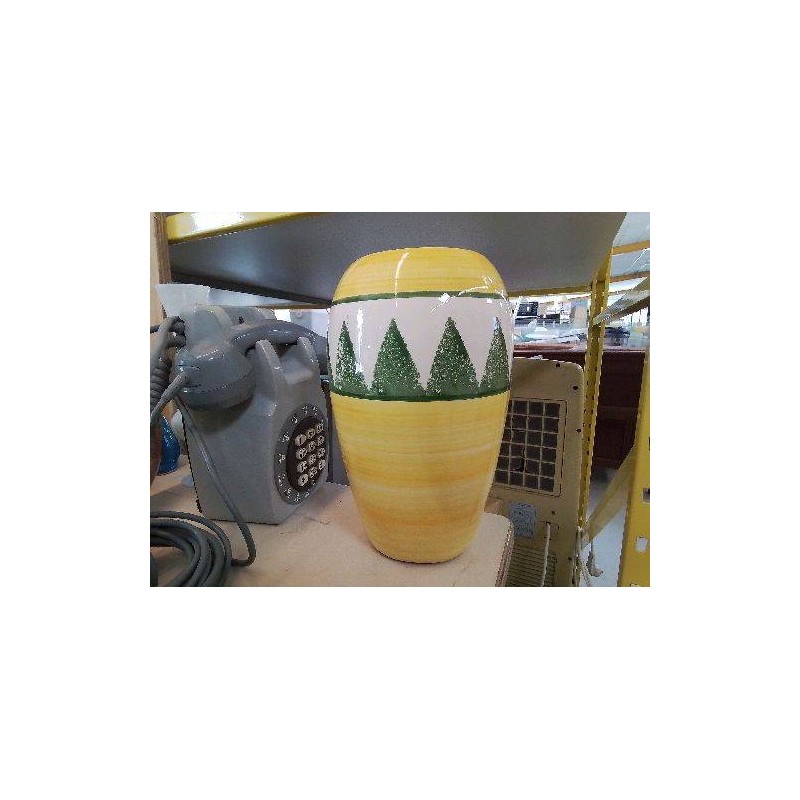 VASE ORANGE COLORÉ MOTIF TRIANGLE 
