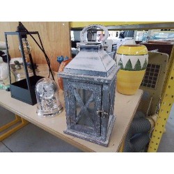 LANTERNE GRISE DECORATIVE 