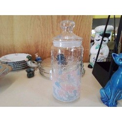 BONBONNIÈRE EN VERRE DECORÉ 