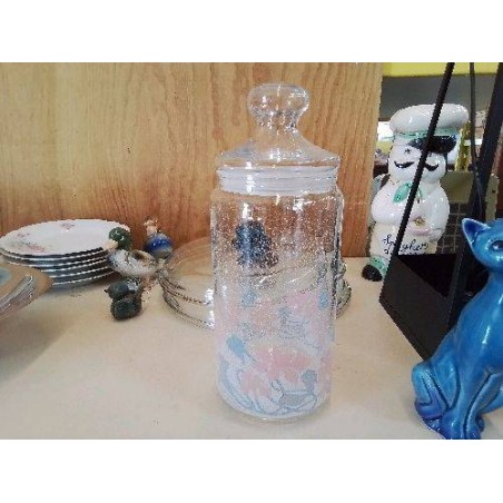 BONBONNIÈRE EN VERRE DECORÉ 
