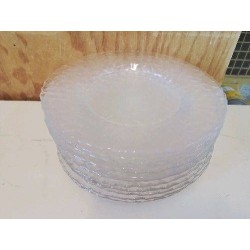 LOT DE 12 ASSIETTES A DESSERT EN VERRE