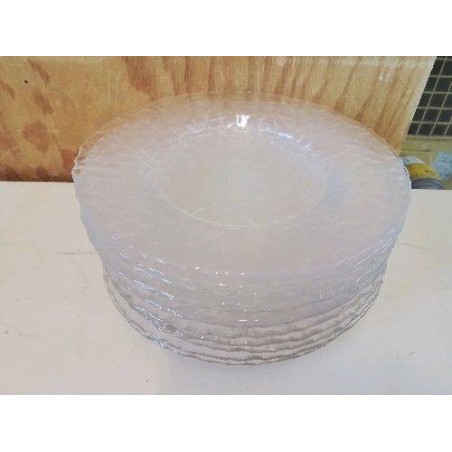 LOT DE 12 ASSIETTES A DESSERT EN VERRE