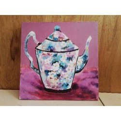 PEINTURE THÉIÈRE FLEURIE