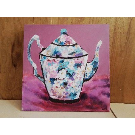PEINTURE THÉIÈRE FLEURIE