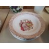 ASSIETTE PLATE/CREUSE AVEC DECORATION BORDURE DORÉ 