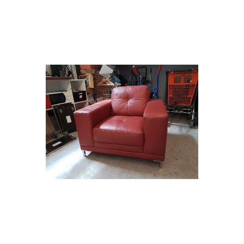 FAUTEUIL CUIR ROUGE 