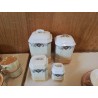 LOT DE 4 POTS À CONDIMENT MOTIF FLORAL 