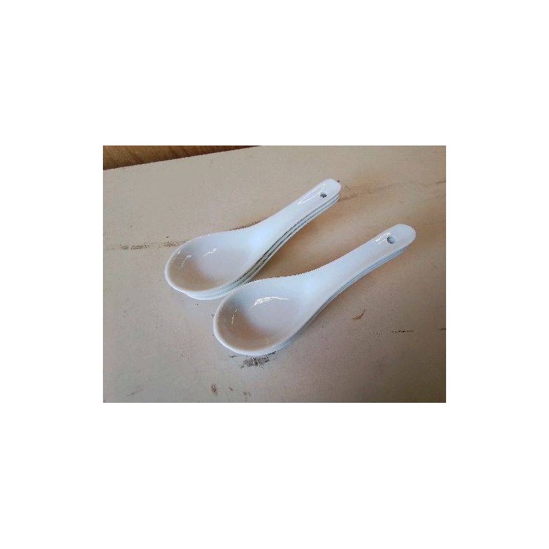 LOT DE 6 CUILLÈRES EN PORCELAINE 