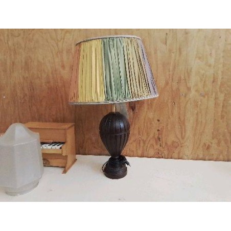 LAMPE EN BOIS PIED TOURNÉ VINTAGE