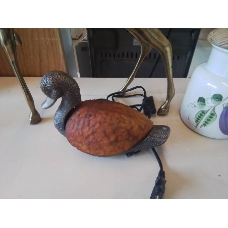 LAMPE CANARD VERRE MOULÉ