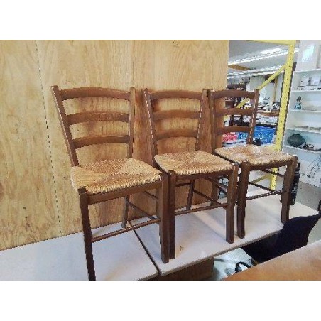 CHAISE RUSTIQUE PAILLÉE 