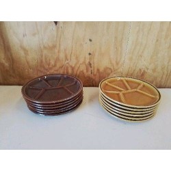 LOT DE 6 ASSIETTES À FONDUE 