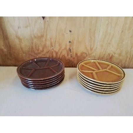 LOT DE 6 ASSIETTES À FONDUE 