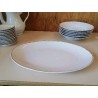 PLAT BLANC EN PORCELAINE BORDURE DORÉ 