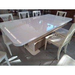 TABLE DE SALLE A MANGER BLANC LAQUÉ 