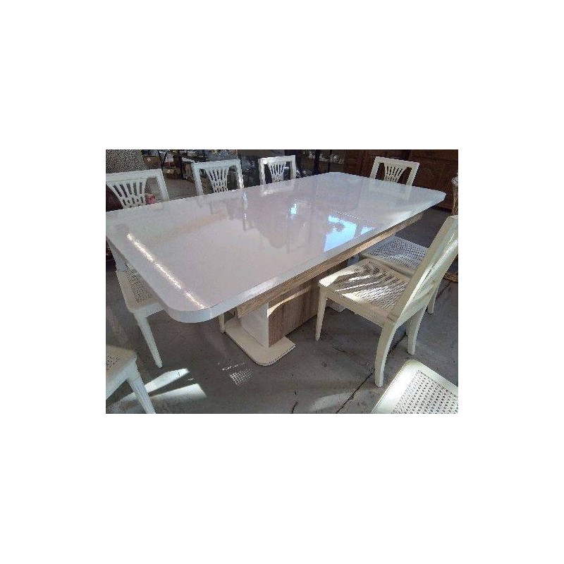 TABLE DE SALLE A MANGER BLANC LAQUÉ 