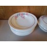 LOT DE 6 ASSIETTES CREUSES SERGUEMINES AVEC MOTIF FLORAL 