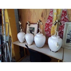 PIED DE LAMPE EN CERAMIQUE CRAQUELÉE