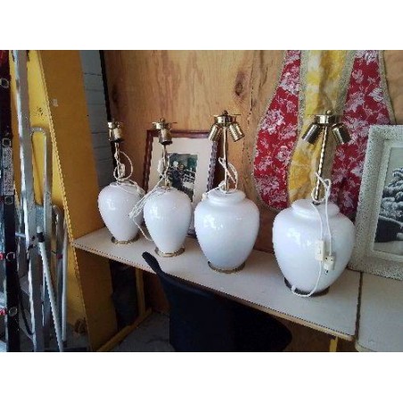 PIED DE LAMPE EN CERAMIQUE CRAQUELÉE
