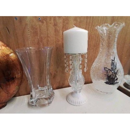 CHANDELIER EN VERRE A PAMPILLES