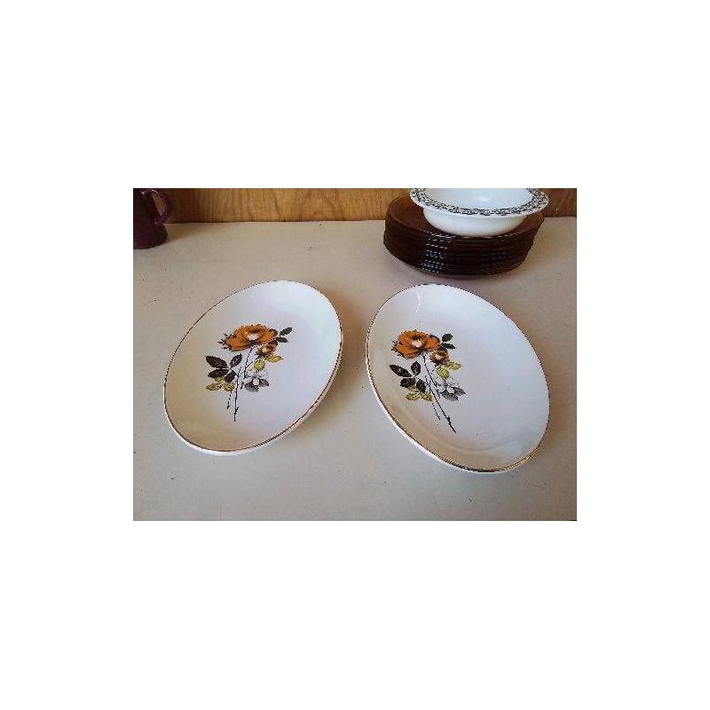 PAIRE DE RAVIER SARGUEMINES MOTIF FLORAL 