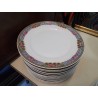 LOT D\'ASSIETTES À DESSERT PORCELAINE MOTIF FLORAL