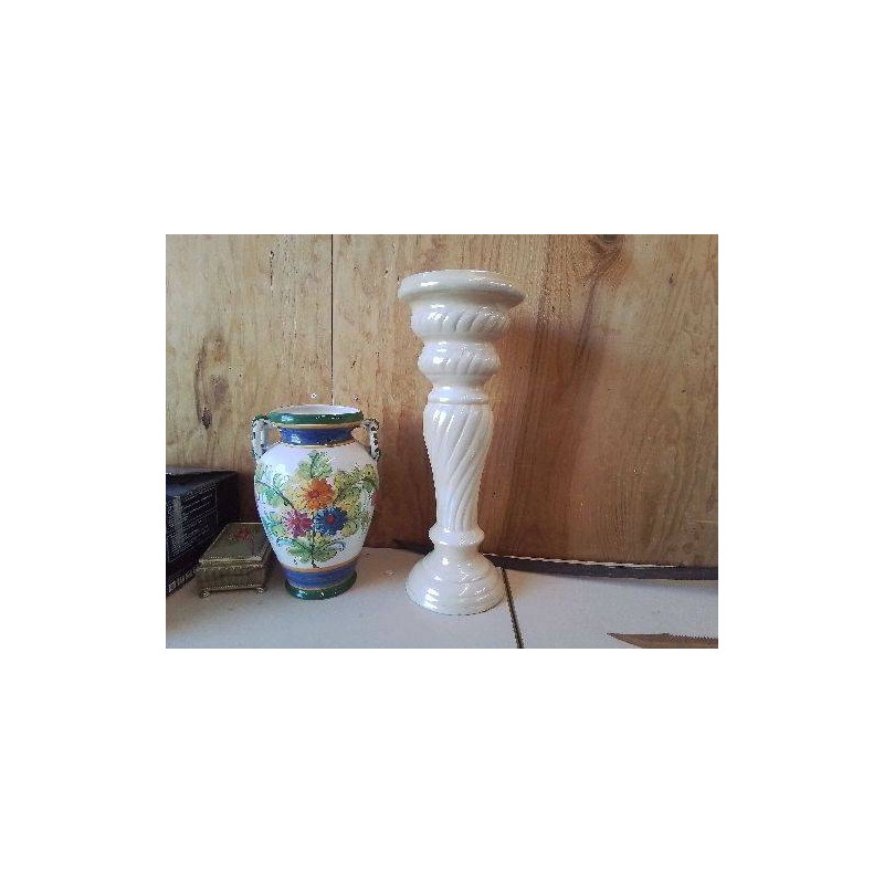 COLONNE SUPPORT CACHE POT BLANC 