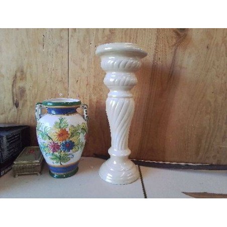 COLONNE SUPPORT CACHE POT BLANC 