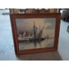 PEINTURE SUR TOILE ’ VOILIER PRES DE LA CÔTE’