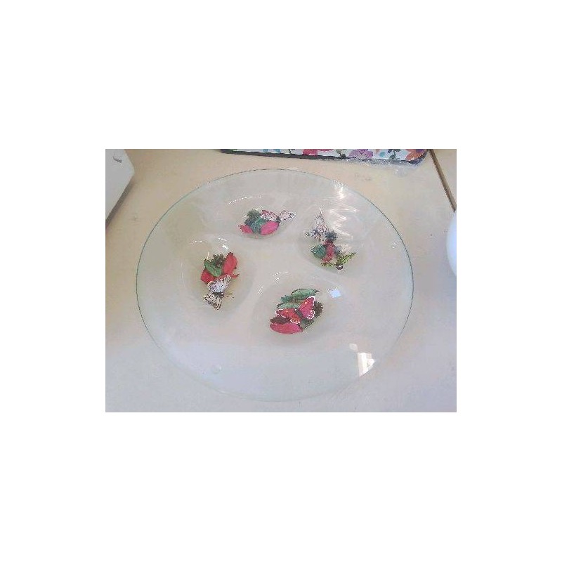 PLATEAU EN VERRE PAPILLON 