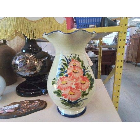 VASE MOTIF FLORAL CERAMIQUE VALLAURIS 