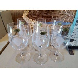 LOT DE 6 VERRE À CHAMPAGNE EN CRISTAL MOTIF RAISINS 