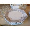 LOT DE 6 ASSIETTES PLATES BLANCHE ET NOIRE ARCOPAL 