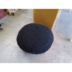 POUF NOIR GALET LAINE 