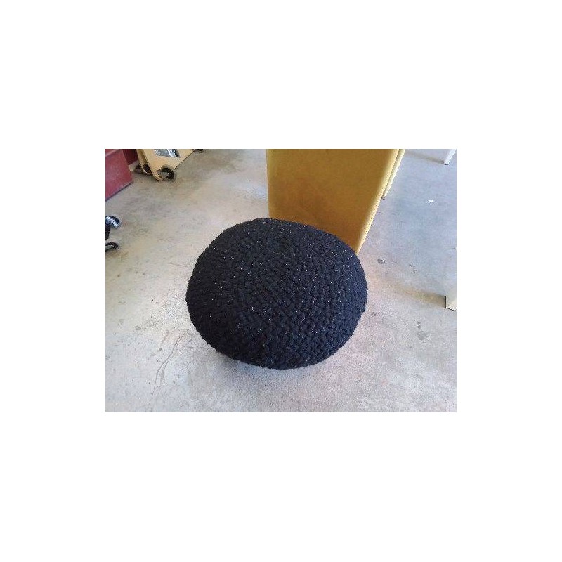 POUF NOIR GALET LAINE 