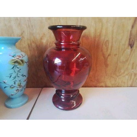 GRAND VASE EN VERRE ROUGE