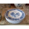 LOT DE 6 ASSIETTES À DESSERT BLEU RIVANEL OPALINE