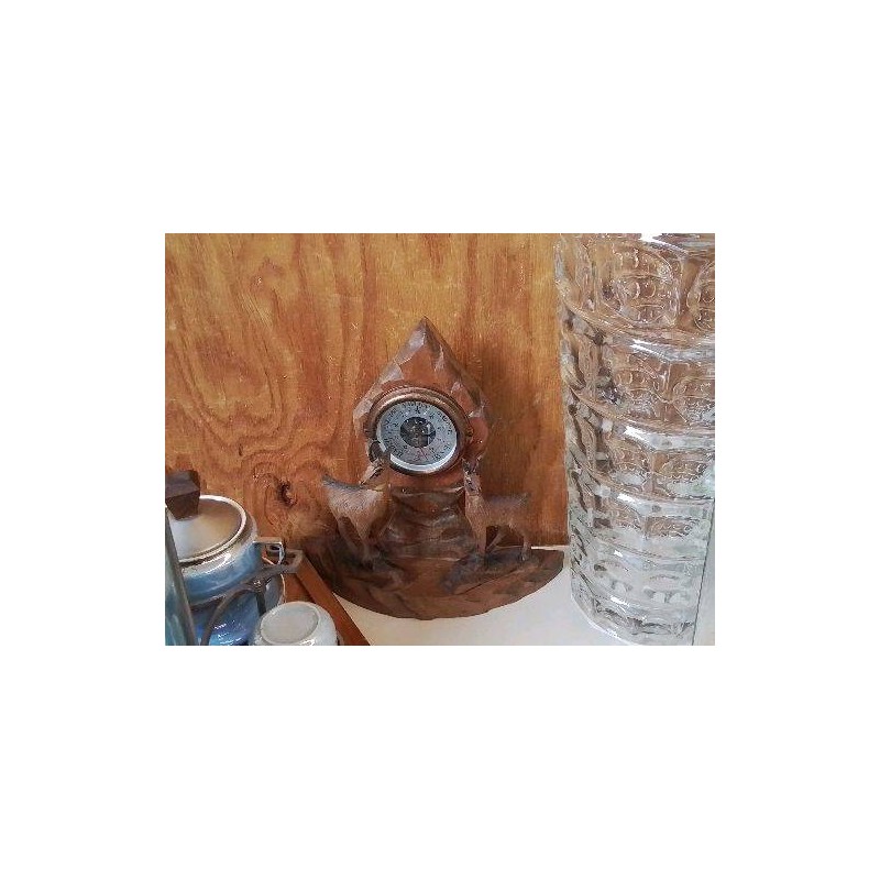 BAROMÈTRE BICHE EN BOIS