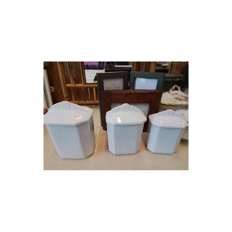 LOT DE 3 POT BLANC 
