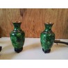  VASE ASIATIQUE VERT ÉMERAUDE EN LAITON 
